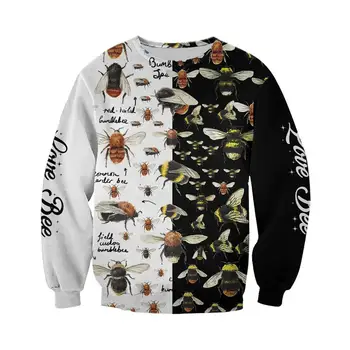 Kukaiņu bišu raksts 3D Iespiesti Vīriešiem, hoodies Bišu Turētājs Harajuku Fashion streetwear hoody Unisex Krekls sudadera hombre MF-88