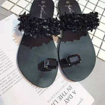 Sieviešu Sandales Flip Flops 2019 Jaunu Vasaras Modes Rhinestone Platformas Kurpes Sieviete Slaidi Kristāla Skaistu Dāmu Ikdienas Apavi