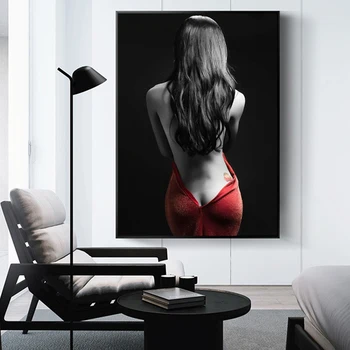 Mūsdienu Sexy Pusi Pliks Sieviešu Plakāti un Izdrukas Sienas Mākslas Audekls Gleznošanai kailu Sieviešu Attēli uz dzīvojamo Istabu Mājas Apdare