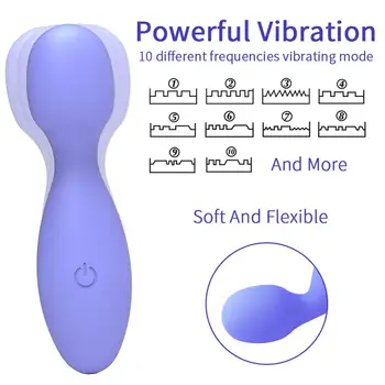Klitora Stimulēšanai Burvju Nūjiņu Mini USB AV Vibrators Seksa Rotaļlieta Sievietēm 2019 Jauns Dizains Boulinga Formas Vibrators G Spot Massager