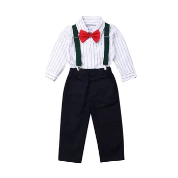 Skaists Bērni, Puika, Melns Kombinezons Drēbes Zeķu Tērpiem Džentlmenis Stila Tērpi Bērniem, Zēns Ar Garām Piedurknēm Bowtie Krekli +Bikses
