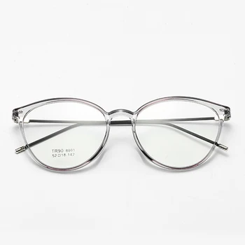 Elbru Dioptrijas 0 -0.5 1.0 1.5 2.0 2.5 3.0 3.5 4.0 4.5 5.0 5.5 6.0 Tuvredzība Brilles Modes Pārredzamu Cat Eye Rāmis Tuvredzīgs Brilles