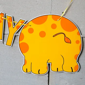 Happy Birthday Banner Karikatūra Žirafe Vainags Kazlēnu Dzimšanas Dienas Svinības Apdare Piegādes Baby Dušas Zēns Mājas Sienas Dekori