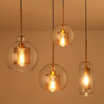 Mūsdienu retro stikla piekariņu gaismas restorāns kulons lampas karājas vadu gaismas dizaineru radošā personība, kāpnes lampas