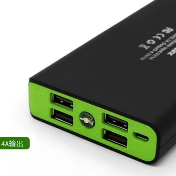 Tālruņa lādētāju strāvas banka carregador de bateria USB lādētāju powerbank Lādētāju Gadījumā LED Zibspuldzi, 4 USB Porti, dropshipping