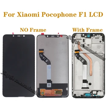 Oriģinālo displeju Xiaomi Pocophone F1 LCD DISPLEJS, touch screen digitizer par xiaomi poco F1 monitors remonta daļas