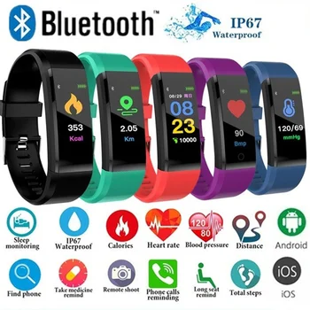 Karstā ID115Plus Smart Aproce Sporta Bluetooth Aproce Sirds ritma Monitors Skatīties Darbība, Fitnesa Tracker Smart Joslā PK Mi grupa 2