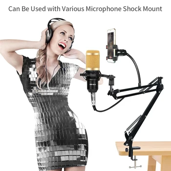 Bm 800 Kondensatora Mikrofons Ar Apturēšana Šķērveida statnis / Tālruņa Turētājs BM800 Karaoke Mikrofons PC Datoru Straumēšanas