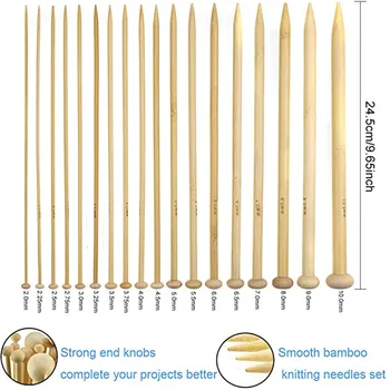 Bambusa adāmadatas Uzstādīt 36pcs Samaisa 2.0 mm līdz 10,0 mm 25cm adāmadatas 17pcs tamboradatas Adatas Komplekta ar Šūšanas Instrumenti