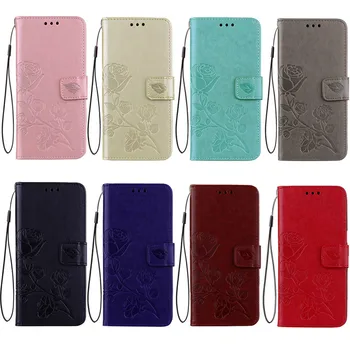 3D Ziedu Āda Flip Case For Xiaomi Pocophone F1 Mi A1 5X A2 Lite Redmi 5, Plus 6 6A S2 3S 4A 4. Piezīme 4X 5 Pro 5.A Pasaules Vāciņu