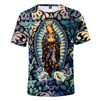 Our Lady Of Guadalupe Jaunavas Marijas Katoļu Meksikas augstākās Kvalitātes t krekls vīriešiem vasarā īsām piedurknēm t-krekls harajuku t drēbes