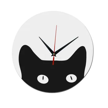 Top pārdošanas kvarca sienas pulksteņi akrila spogulī skatīties mūsdienu kaķis horloge ciparu pulkstenis mājas dekors Dzīvojamā Istaba uzlīmes Vienu Aci