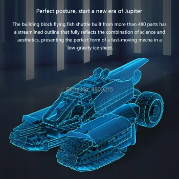 XIAOMI Jupiters Dawn Sērijas Statiskā Celtniecības Bloki Volans Peld Zivis Shuttle Kāpurķēžu Auto Sci-Fi Bērniem Puzzle Rotaļlieta Dāvanu 480+ daļām