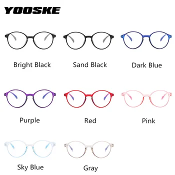 YOOSKE Kārta Anti-zila gaisma Brilles Rāmis Sievietēm Tuvredzība, Optisko Briļļu Vīriešiem Coupute Glāzes Vintage Skaidrs, Lēcas, Brilles