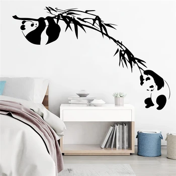 ķīnas panda bambusa 34*57cm sienas uzlīmes bērniem, istabas, mājas dekoru karikatūra vinila sienas uzlīmes diy sienas māksla