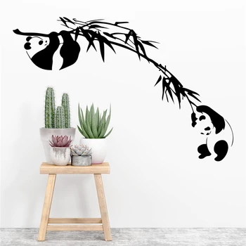 ķīnas panda bambusa 34*57cm sienas uzlīmes bērniem, istabas, mājas dekoru karikatūra vinila sienas uzlīmes diy sienas māksla