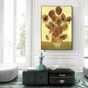 Van Gogs Krizantēmu Ziedi Audekls Mākslas Gleznas, Reprodukcijas Impresionisma Ziedu Audekls Mākslas Izdrukas, Lai Dzīvojamā Istaba Dekori