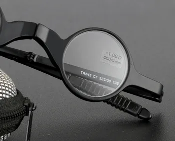 Portatīvo TR90 Retro Kārtu Ultra Light Black Locīšanas Lasīšanas Brilles, Briļļu Tālredzīgs vecuma tālredzība Brilles+1.0~ +4.0 Ar Lietā