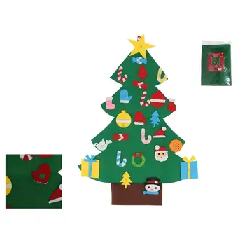 AGORA Zaļā Ziemassvētku filca eglītes bērniem koka kulons dekorēts dāvanu jaunajā gadā