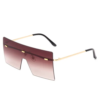 Lielgabarīta Saulesbrilles Sieviešu Modes Vintage Metāla Saulesbrilles Luksusa Zīmolu Laukumā bez apmales Brilles UV400 Toņos oculos de sol