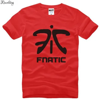 LOL Fnatic Komandas Logo Drukāts T Krekls Vīriešiem, Jaunas Vasaras Īsām Piedurknēm O-veida Kakla Kokvilnas Vīriešu T Krekls, Smieklīgi Spēles Formas tērpu Tee Kreklu Homme