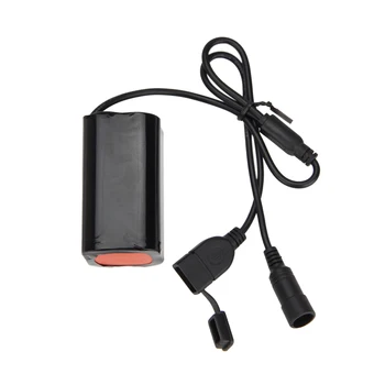 Dual Port 4,2 V-5v 6400mAh Uzlādējamo Akumulatoru Ūdensizturīgs par Velosipēdu apgaismojumam ar USB Portu