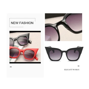 Melns Lielgabarīta Cat Eye Saulesbrilles Sievietēm, Vintage, Retro, Dāmas, Luksusa Zīmolu, Dizaineru, Saules Brilles Sieviešu Krāsu Spogulis Oculos
