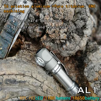 Amutorch AL1 XPL HD 1000LM L-formas Stūra LED Lukturīti, Alumīnija Sakausējumu / Titāna sakausējuma asti magnēts Darbi Gaismas 18650 akumulatoru