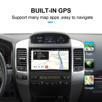 Android 10.0 Auto Multimedia Player Toyota Land Cruiser 120 Prado Autoradio GPS Navigācijas Kameras WIFI IPS Ekrāns, Stereo, RDS