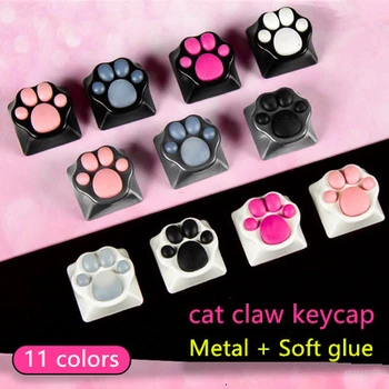 11 krāsas mechaincal tastatūras metāla mīkstu līmi kaķa nagiem keycap simulācijas puses, sajūta, izgaismots taustiņš klp MX slēdži