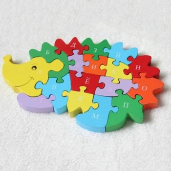 Koka 3D Jigsaw Puzzle Čūska Formas Koka Rotaļlietas, Multfilmas Ģeometriskā Dzīvnieku Intelekts Puzles Bērniem, Bērnu Izglītības Rotaļlieta