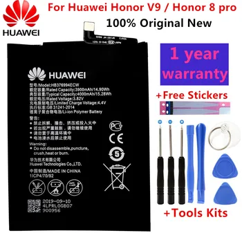 Oriģinālā Akumulatora Huawei honor 8 Pro Akumulatora DUK-AL20 DUK-TL30 HB376994ECW 4000mAh Pilnu Jaudu, Lai Huawei V9 Akumulators+Instrumenti