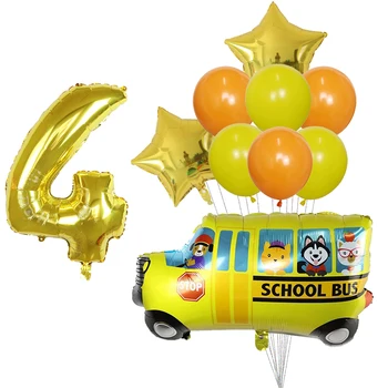 10Pcs Pikaps Kravas automašīnas Folija Baloni Skaits Dzimšanas dienas svinībām Apdare Tvertne Vilcienu Policijas Automašīnas Ugunsdzēsības Automašīnas Bērnu Diena Balonu Rotaļlietas