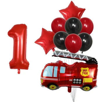 10Pcs Pikaps Kravas automašīnas Folija Baloni Skaits Dzimšanas dienas svinībām Apdare Tvertne Vilcienu Policijas Automašīnas Ugunsdzēsības Automašīnas Bērnu Diena Balonu Rotaļlietas