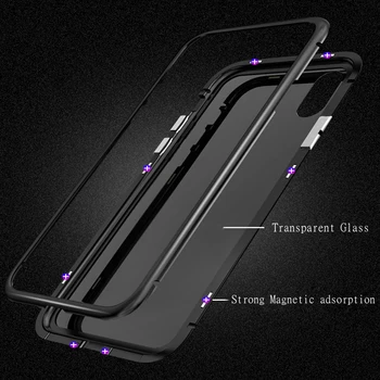 Metāla Magnētiskās Gadījumā Par Apple iPhone 6 Buferi Gadījumā 6Plus 8Plus Stikla Vāks Bruņas iPhone8 Lietā Par iPhone X Buferi Gadījumā iPhonex