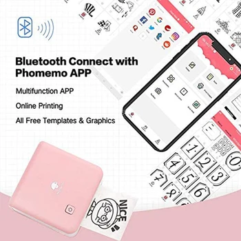 Termoprinteri Phomemo M02 Pro 300 dpi Augstas Izšķirtspējas Bezvadu Bluetooth Portable Mini Kabatas Printeri Termiskās Foto Printeriem
