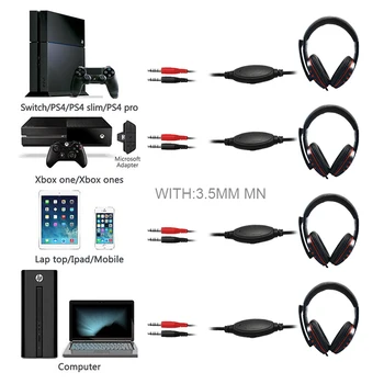 GIAUSA Augstas Kvalitātes Austiņas + Gamer Pelēm 3200 DPI Stereo Bass Spēļu Austiņas Ar Mikrofonu Datoru, PC, Laptop, Notebook
