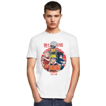 Forši, ka Naruto ir Atdzimis Komanda 7 T Krekls Vīriešiem ar Īsām Piedurknēm Kokvilnas T Uzumaki Hatake Kakashi Haruno Sakura Tee Sasuke Uchiha T-krekls