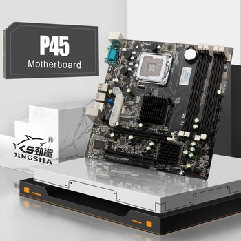 JingSha P45 Motherboard Chipset Mainboard SATA Portu Ligzda LGA775 DDR2 atbalstu Xeon LGA 771 CPU