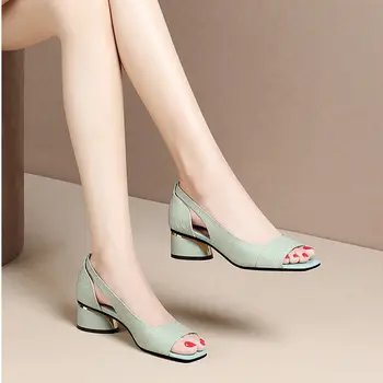 Cresfimix sieviešu modes peep toe vieglais svars zaļā paslīdēt uz vasaras kurpes lady gadījuma augstas kvalitātes augstpapēžu vasaras kurpes a6406x