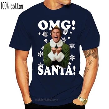 Ziemassvētku Elf OMG Santa Grafiskais T-Krekls Smieklīgi Tee