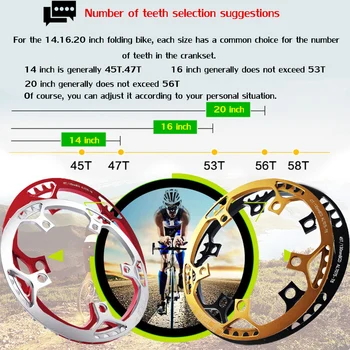 Litepro vienātruma 130BCD Saliekamais velosipēds Crankset BMX Chainwheel 45T/47T/53T/56T/58T AL7075 ķēdes riteņa 170mm Kloķa ķēdes gredzens