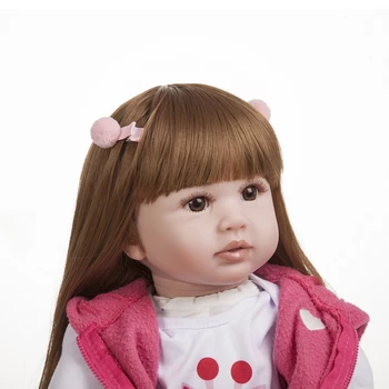 60CM Augstas Kvalitātes Atdzimis Toddler Princese Meitene Lelle Silikona Vinila Glītu Spilgti Bērnu Bonecas Meitene Bebe Lelle Atdzimis Menina