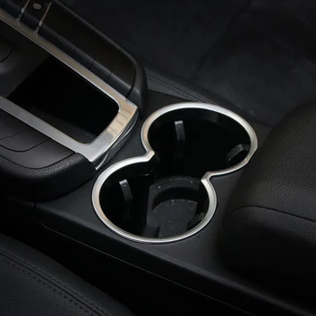Chrome ABS Interjera Centrā Kontrole, Ūdens Kausa Turētāja Vāciņš Melns rāmis Gredzens Porsche Macan Auto Stils aksesuāri