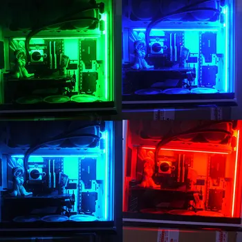 R505 Datora 5V/3PIN Alumīnija RGB/VDG Krāsu Gaismas Lentes Šasijas Gaismas Ar Magnētisko Daudzkrāsu RGB LED Piesārņojuma Krāsu Lampas