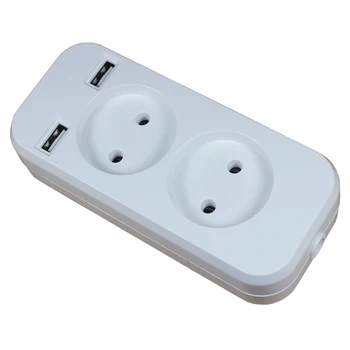 Jauns USB paplašinājuma Ligzdas tālruņa uzlādes Bezmaksas piegāde Dubultā USB Porta 5V 2A usb kontaktligzdas Zilā un baltā porcelāna PBW-01