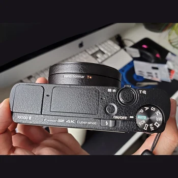Fotokameras korpusa Vāciņu Ādas Tekstūru Filmu Komplektu Sony RX100 III M4 M6 M7 RX100IV RX100V RX100M5 RX100VII Anti-Scratch Uzlīme ādas