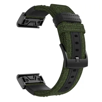 26 22mm Sporta neilona ādas Watchband Wriststrap par Garmin Fenix 6X 6 Pro 5X 5 Plus 3 AP audekls EasyFit Ātri Atbrīvot wirstband