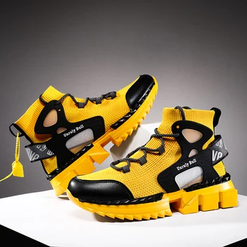 Augstas Augšu Peld Aušanas Gadījuma Čības Vīriešiem Atstarojošs Nakts Modes Kājām Plus Lieluma Slavenību Foowear Elastīgu Zapatos