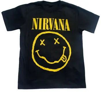 Ar īsām Piedurknēm T krekls, Nirvana ,Izmērs 2X-LIELS, Grupa krekls, Mūzika, Sejas